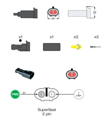 15-7002-054 БАЙОНЕТНОЕ СОЕДИНЕНИЕ SUPERSEAL 2PIN ПАПА